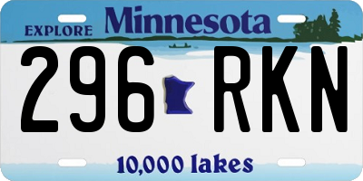 MN license plate 296RKN