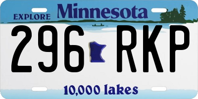 MN license plate 296RKP