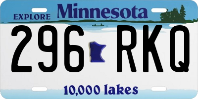 MN license plate 296RKQ