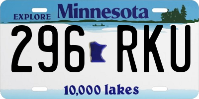 MN license plate 296RKU