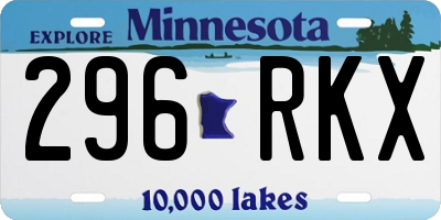 MN license plate 296RKX