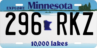 MN license plate 296RKZ