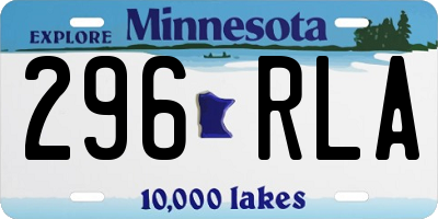 MN license plate 296RLA