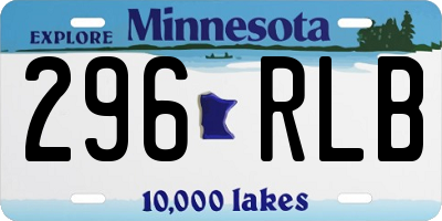 MN license plate 296RLB