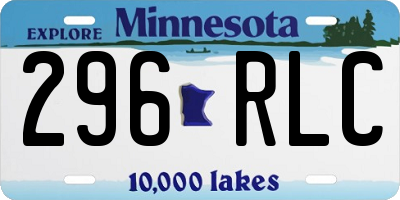 MN license plate 296RLC