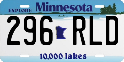MN license plate 296RLD