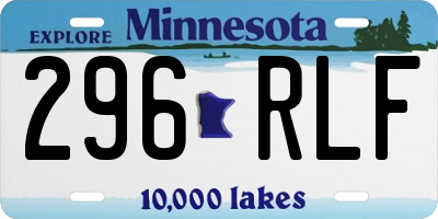 MN license plate 296RLF