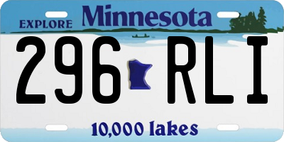 MN license plate 296RLI