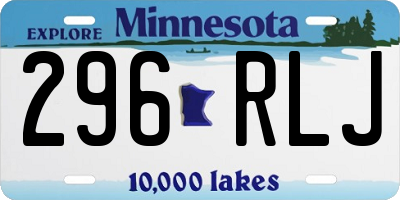 MN license plate 296RLJ