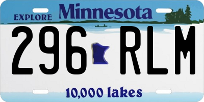 MN license plate 296RLM