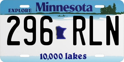 MN license plate 296RLN