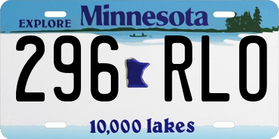 MN license plate 296RLO