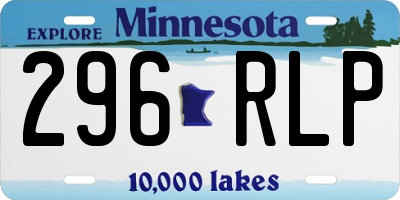 MN license plate 296RLP