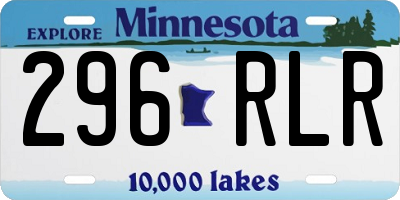 MN license plate 296RLR