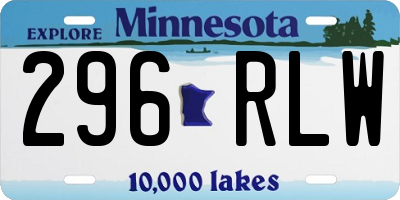 MN license plate 296RLW