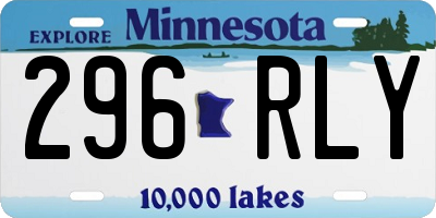 MN license plate 296RLY