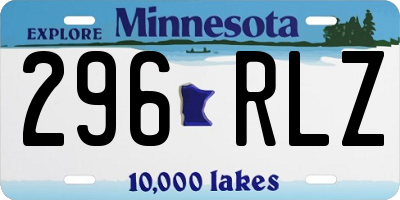 MN license plate 296RLZ