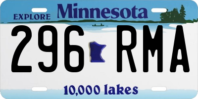 MN license plate 296RMA