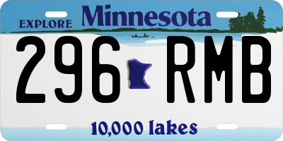 MN license plate 296RMB