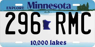 MN license plate 296RMC