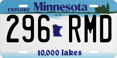 MN license plate 296RMD