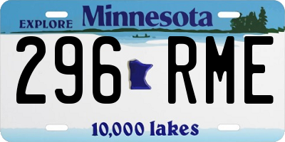 MN license plate 296RME