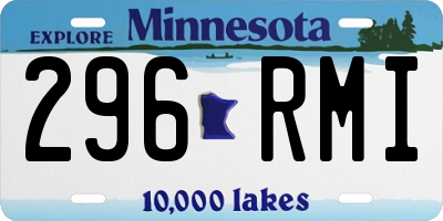MN license plate 296RMI