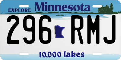 MN license plate 296RMJ
