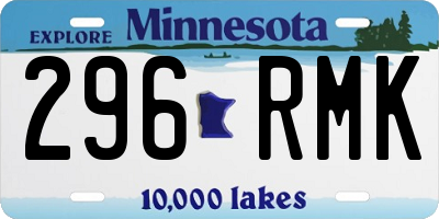 MN license plate 296RMK