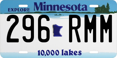 MN license plate 296RMM