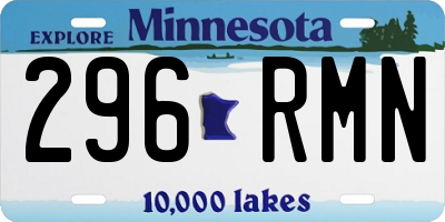 MN license plate 296RMN
