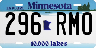 MN license plate 296RMO