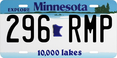 MN license plate 296RMP