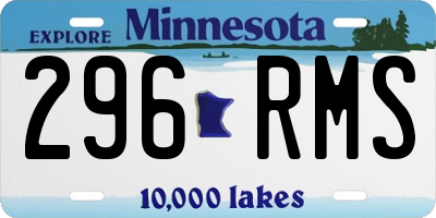 MN license plate 296RMS