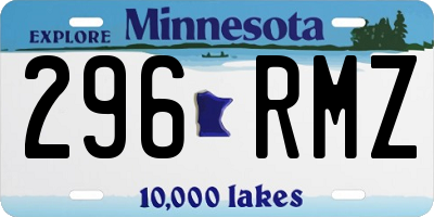 MN license plate 296RMZ