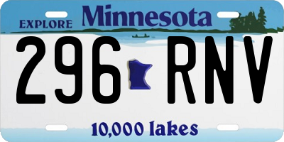MN license plate 296RNV