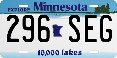 MN license plate 296SEG