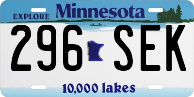MN license plate 296SEK