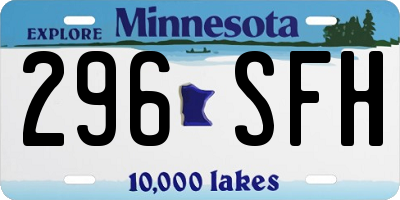 MN license plate 296SFH