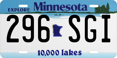 MN license plate 296SGI