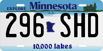 MN license plate 296SHD