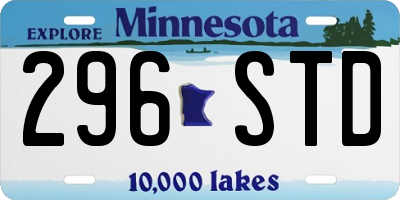 MN license plate 296STD