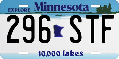 MN license plate 296STF