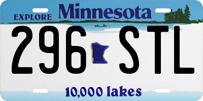 MN license plate 296STL