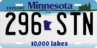 MN license plate 296STN