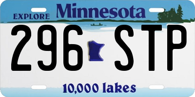 MN license plate 296STP