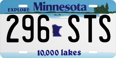 MN license plate 296STS