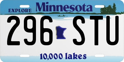 MN license plate 296STU