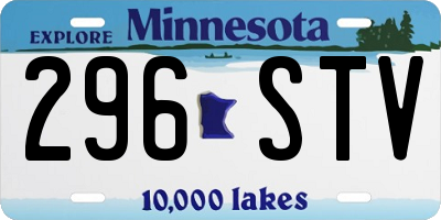 MN license plate 296STV