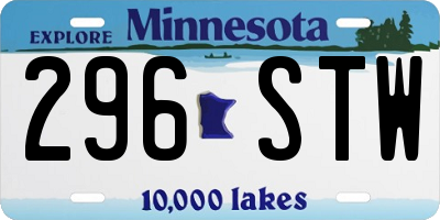 MN license plate 296STW